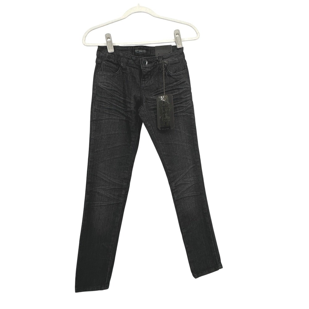 Zana Di Jeans Skinny Denim Black Premium Cotton Spandex Size‎ 1 Y2K Low Rise